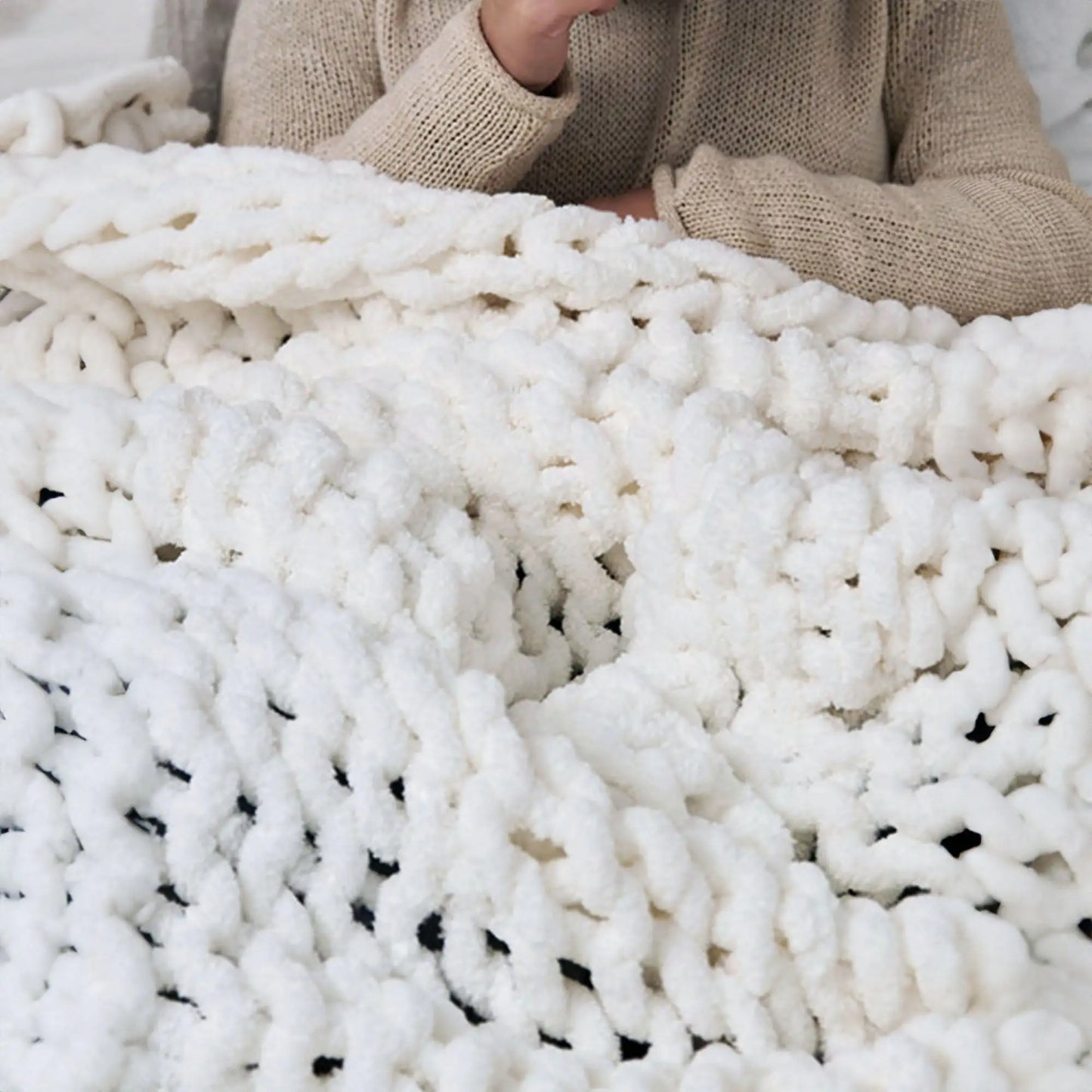 Cozy Knitted Throw Blanket