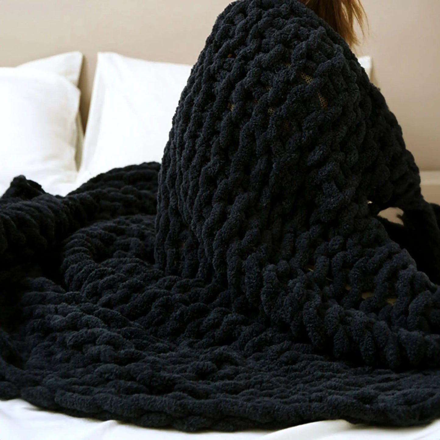 Cozy Knitted Throw Blanket